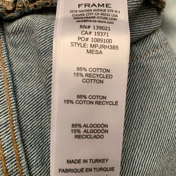 Women’s Frame mosaic high waist raw hem wide leg le palazzo jeans size 25, NWT - Picture 10 of 15